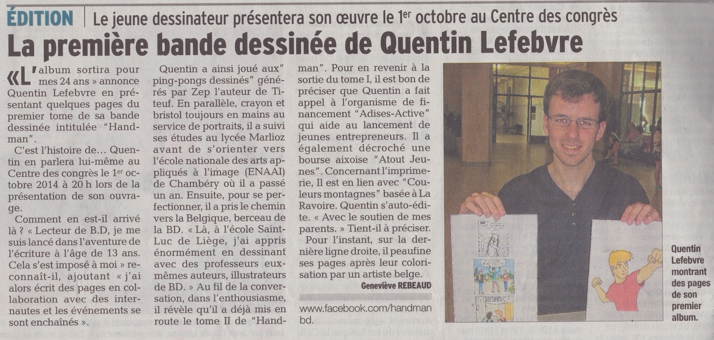 article-de-journal-le-dauphiné-libéré-aix-les-bains-du-19juillet2014-parle-de-handman-et-de-quentin-lefebvre